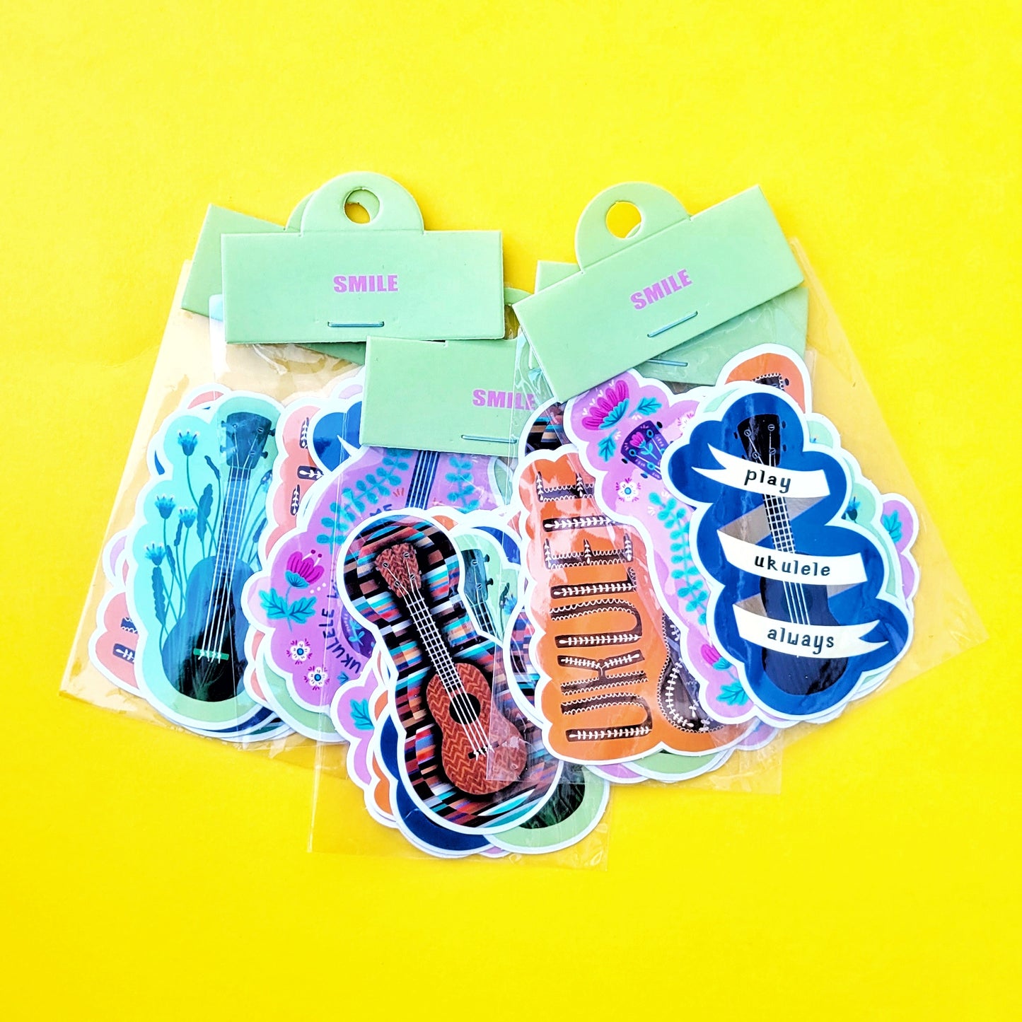 Ukulele stickers - set of 5