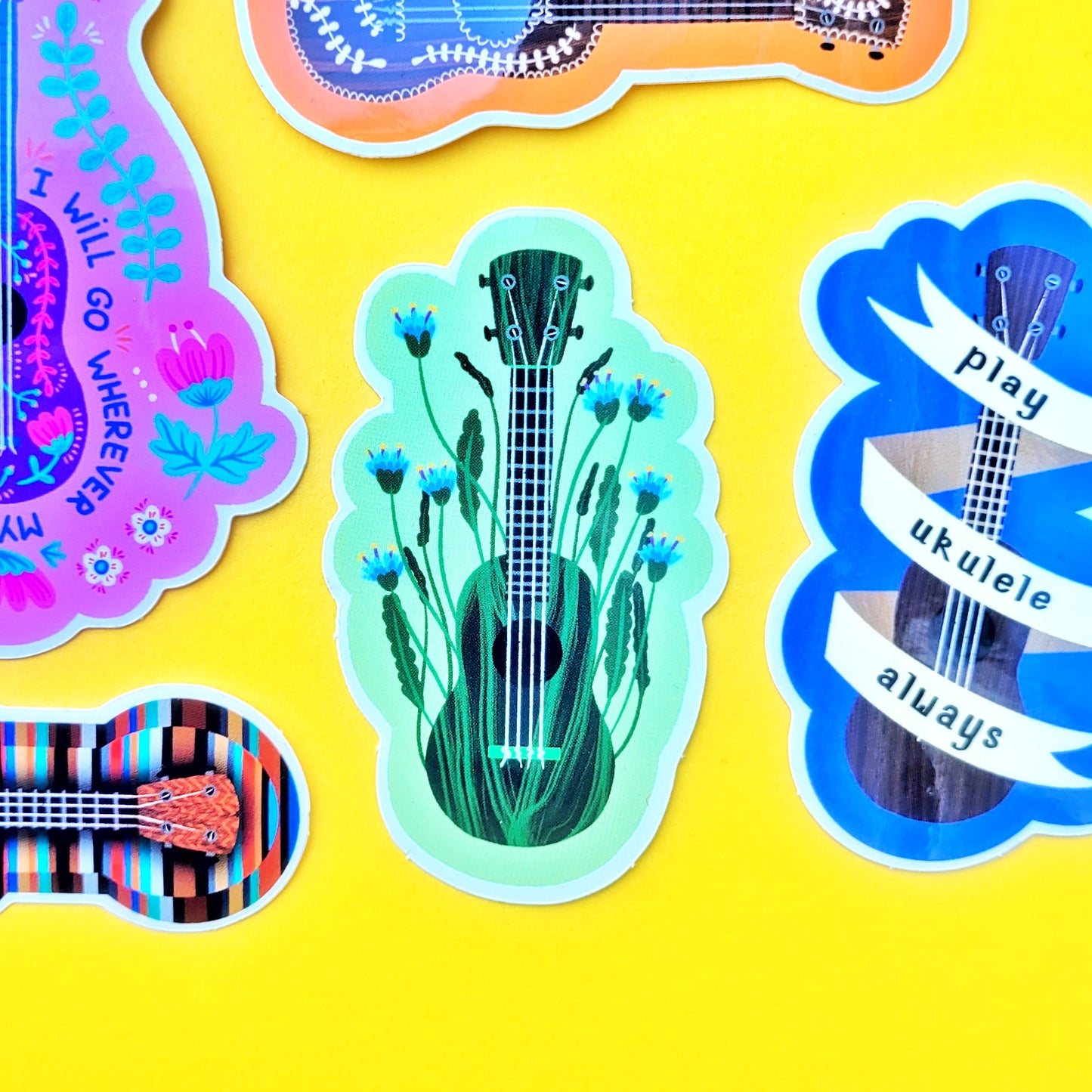 Ukulele stickers - set of 5