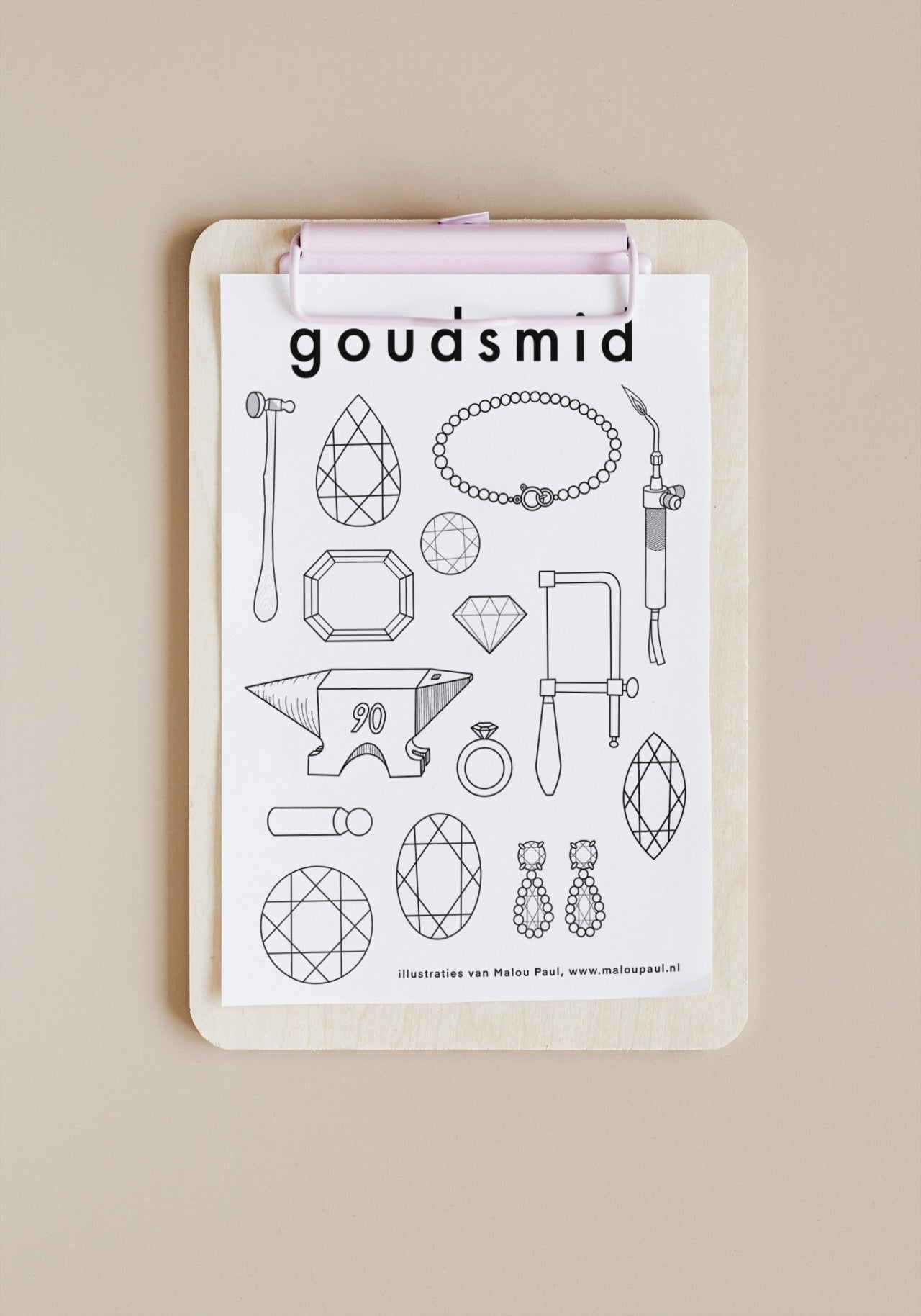 Kleurplaat goudsmid