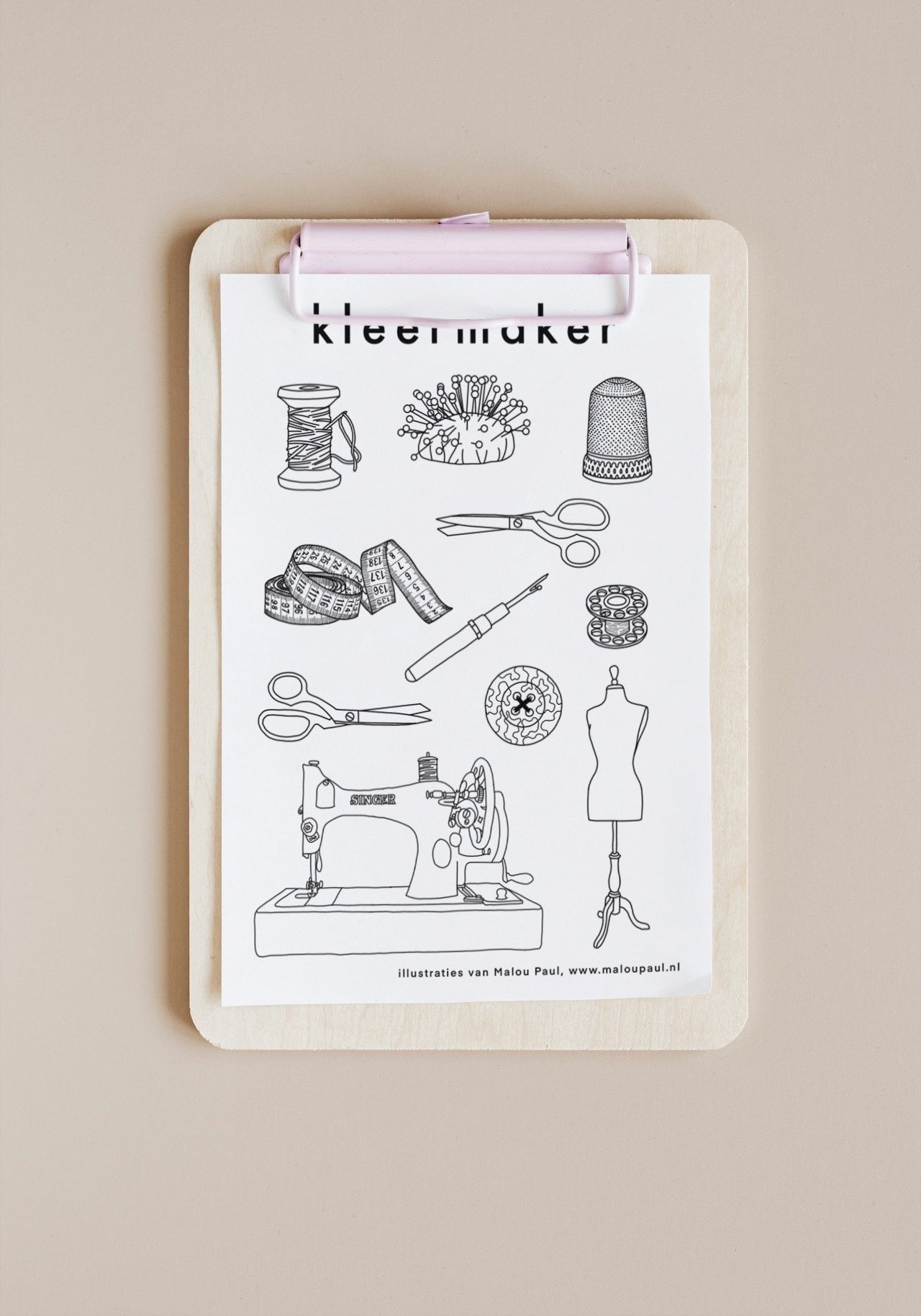 Kleurplaat kleermaker