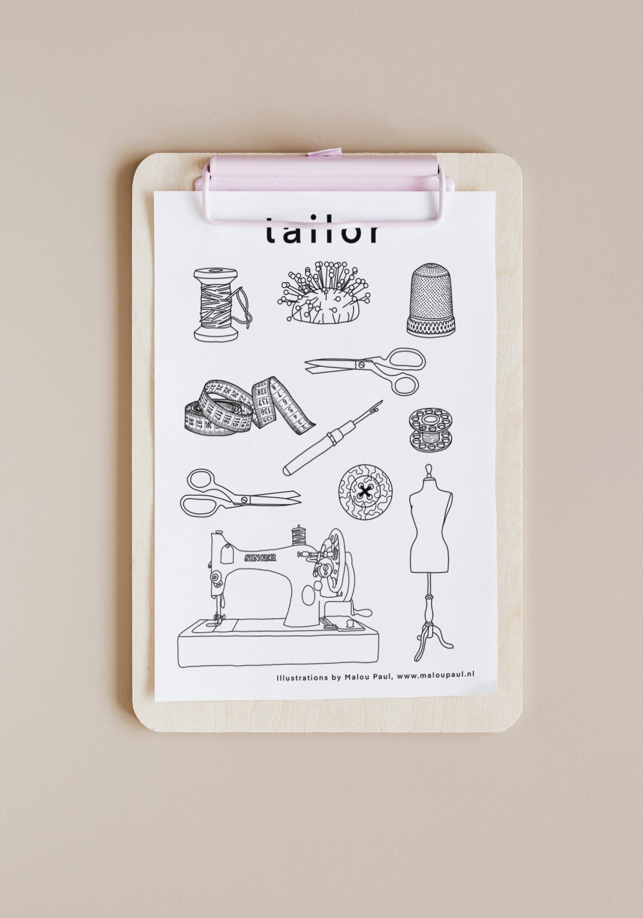 Colouring page tailor