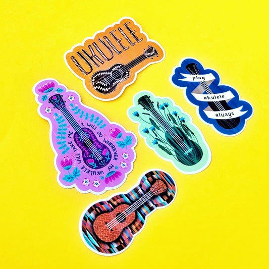 Ukulele stickers - set of 5