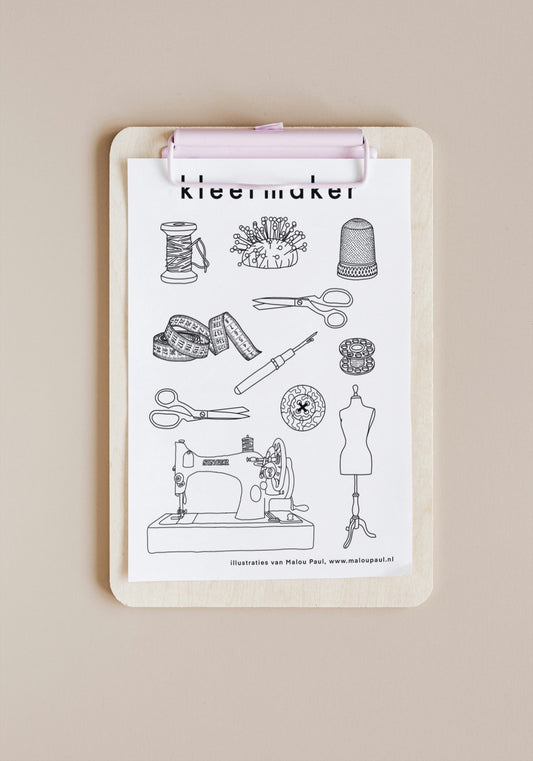 Kleurplaat kleermaker